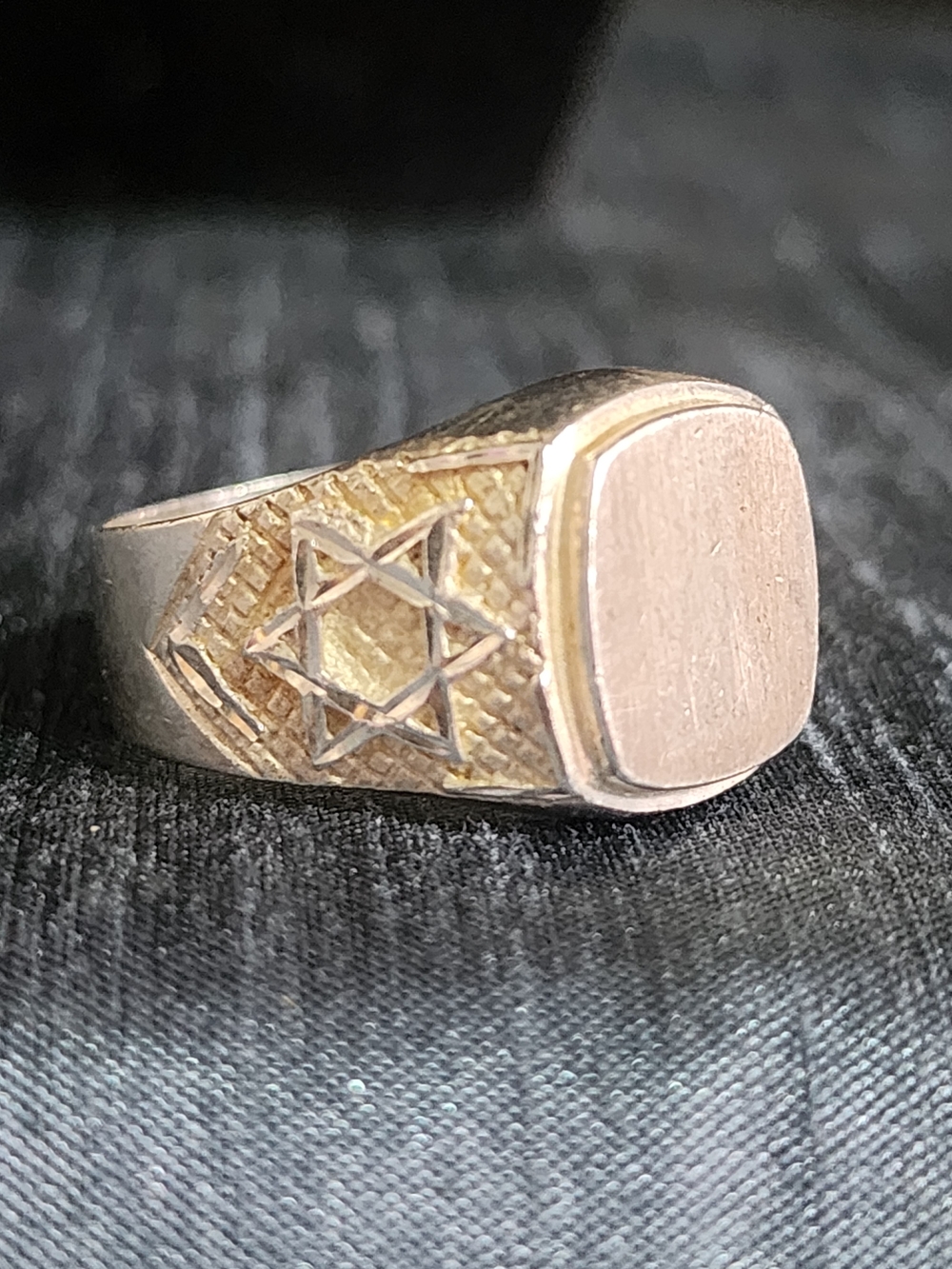 Sterling silver ring, men's signet ring, Star of David jewelry, Magen David ring
